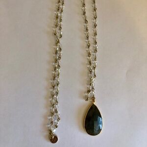 Crystal Rosary Bezel Necklace-NOS‎